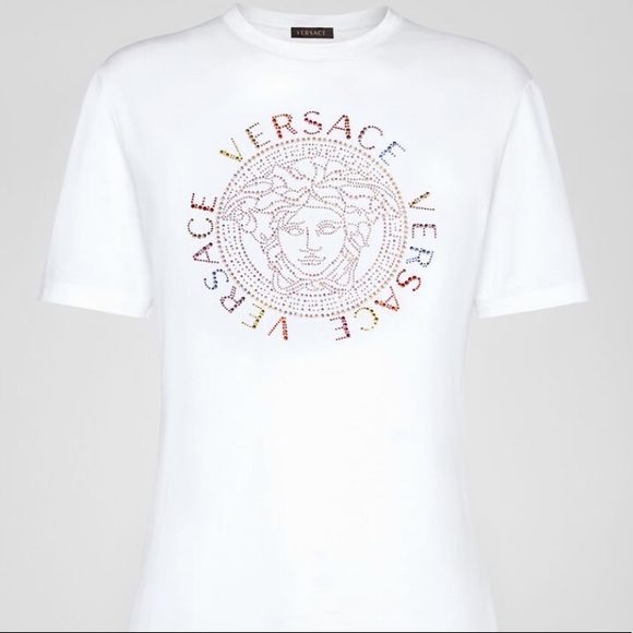 Brand New Versace Studded Medusa Logo T-Shirt - Picture 3 of 8